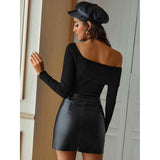 Slit Mini Skirt