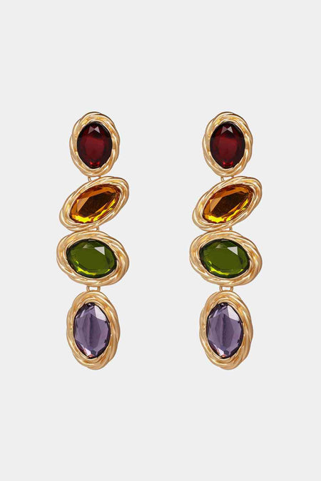 Geometrical Shape Zinc Alloy Frame Dangle Earrings