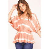 Peachy tie dye blouse