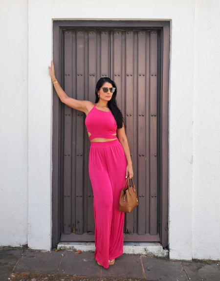 Fuchsia off shoulder