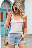 Contrast Square Neck Knit Tank