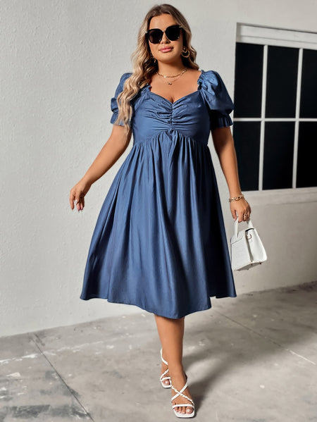 GeeGee Fancy Fizz Plus Size Tiered Side Slit Maxi Dress