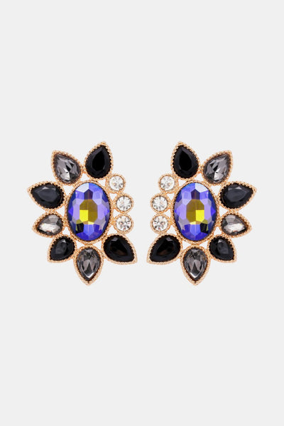 Geometrical Shape Glass Stone Dangle Earrings