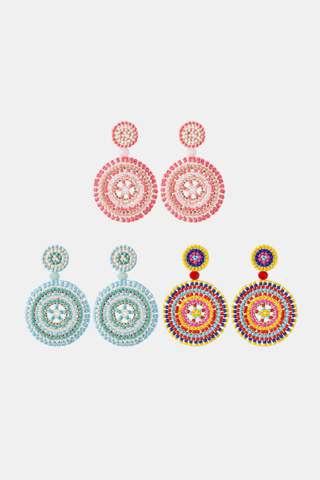 Geometrical Shape Zinc Alloy Frame Dangle Earrings