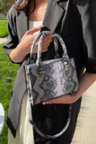 Snakeskin Print PU Leather Handbag