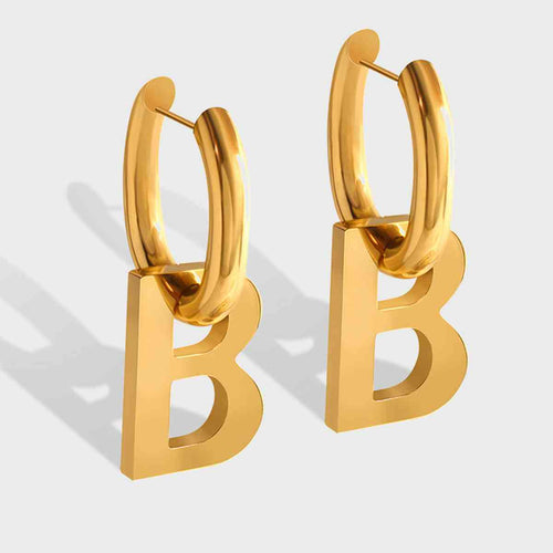 Letter B Titanium Steel Earrings
