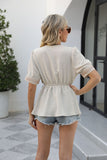 V-Neck Puff Sleeve Babydoll Top