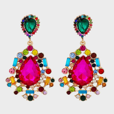 Geometrical Shape Zinc Alloy Frame Dangle Earrings