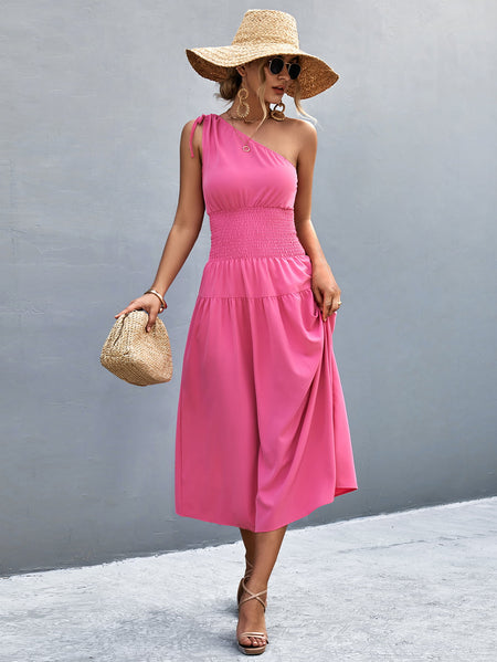 Ninexis Out Of Time Full Size Ruffle Hem Dress with Drawstring Waistband in Light Sage