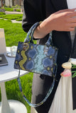 Snakeskin Print PU Leather Handbag