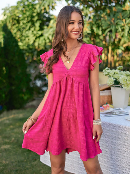 Ninexis Out Of Time Full Size Ruffle Hem Dress with Drawstring Waistband in Light Sage