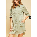 Satin olive tunic