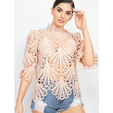 Nude blouse crochet