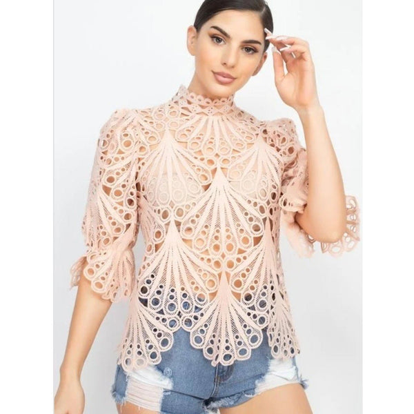 Nude blouse crochet