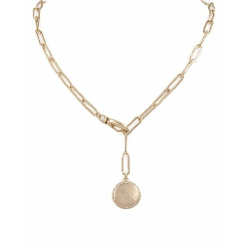 Single drop necklace gold