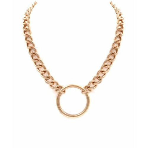 Single ring necklace gold