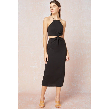 Ninexis Out Of Time Full Size Ruffle Hem Dress with Drawstring Waistband in Light Sage