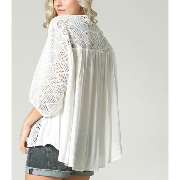 Resort white tunic blouse