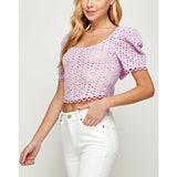 White crochet blouse