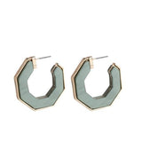 Marble look earrings green