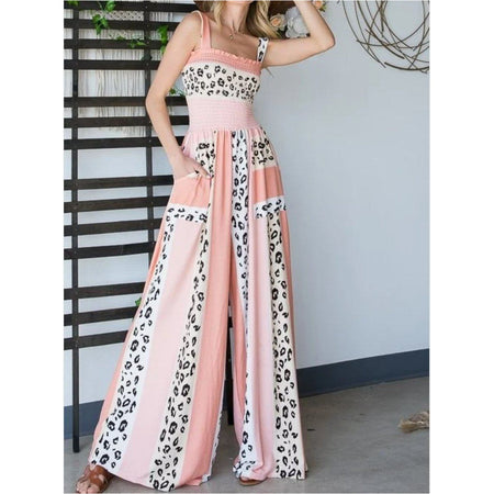 Sleeveless Tie Front Wide Leg Jumpsuit