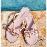 Jelly bow ivory sandals with studs