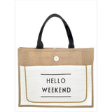Hello weekend tote ivory