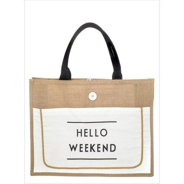 Hello weekend tote ivory
