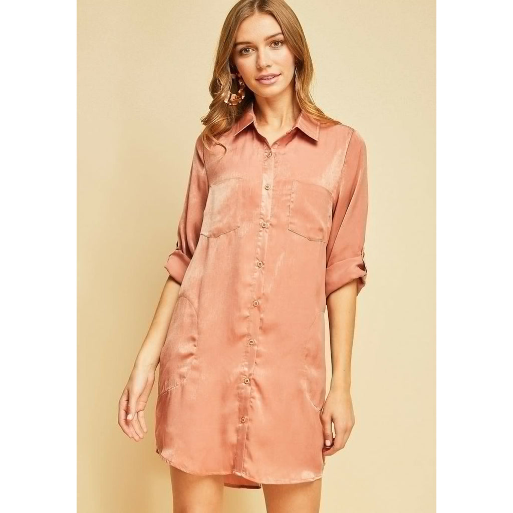 Satin mauve tunic