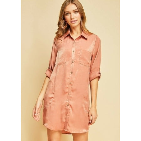 Ninexis Out Of Time Full Size Ruffle Hem Dress with Drawstring Waistband in Light Sage