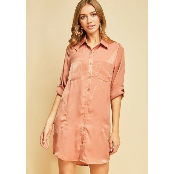 Satin mauve tunic