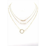 Mix layered necklace gold