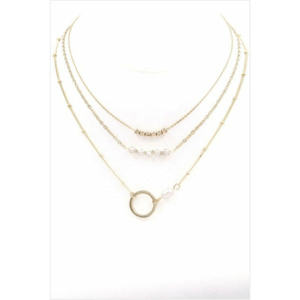 Mix layered necklace gold