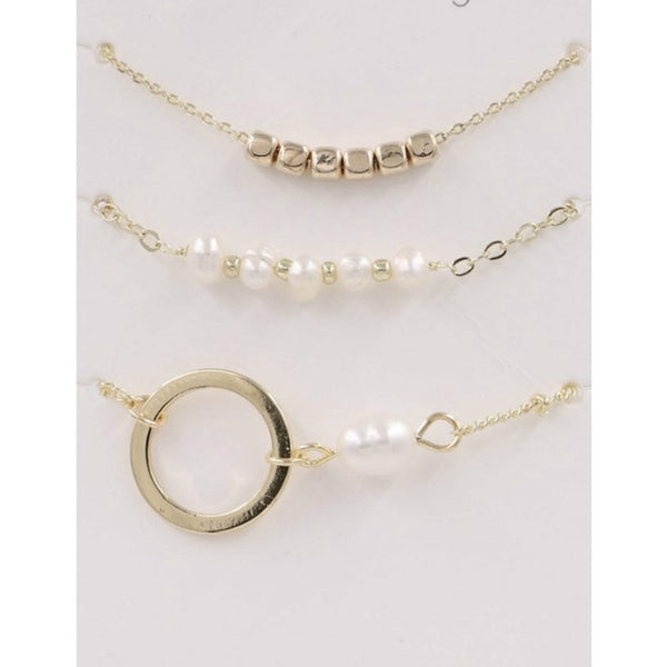 Mix layered necklace gold