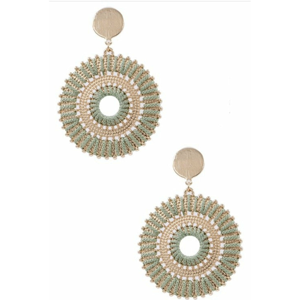 Crochet mint green earrings