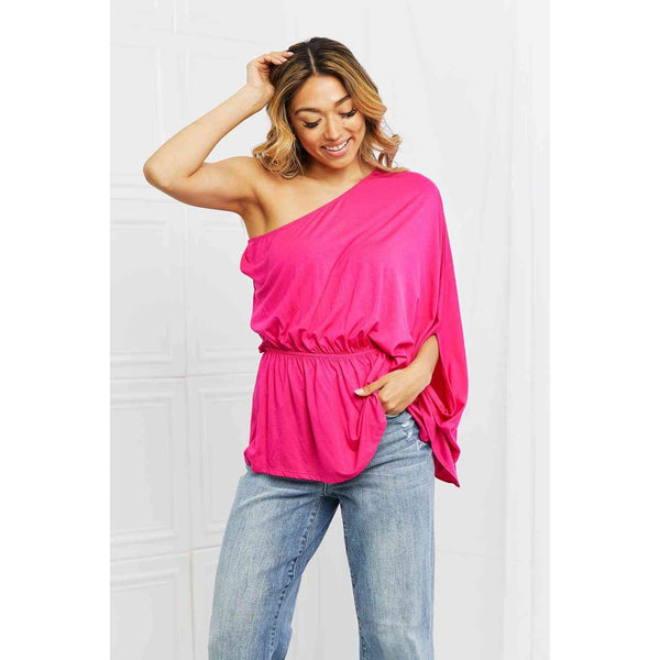 White Birch Forever And Always Full Size One Shoulder Top