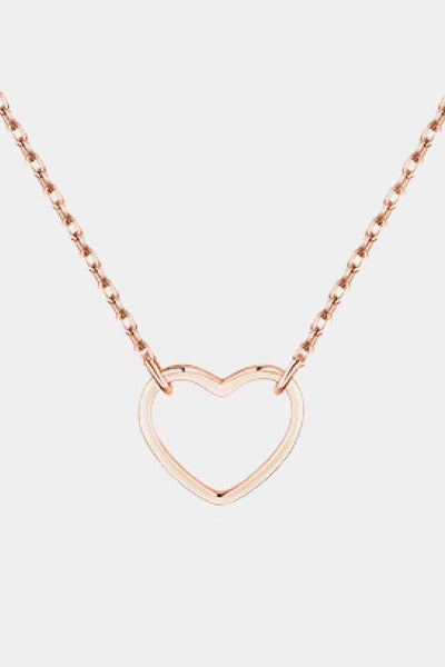 925 Sterling Silver Heart Shape Pendant Necklace