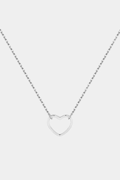 925 Sterling Silver Heart Shape Pendant Necklace