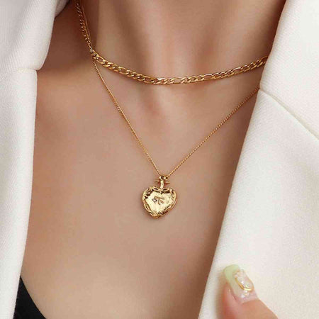 18K Gold-Plated Moon Shape Pendant Necklace