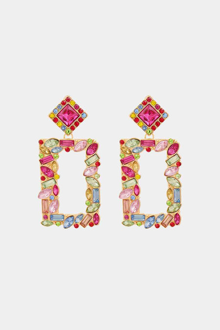 Geometrical Shape Zinc Alloy Frame Dangle Earrings