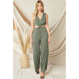 Cut out green jumpsuit