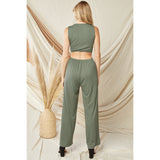 Cut out green jumpsuit