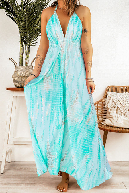 Ninexis Out Of Time Full Size Ruffle Hem Dress with Drawstring Waistband in Light Sage