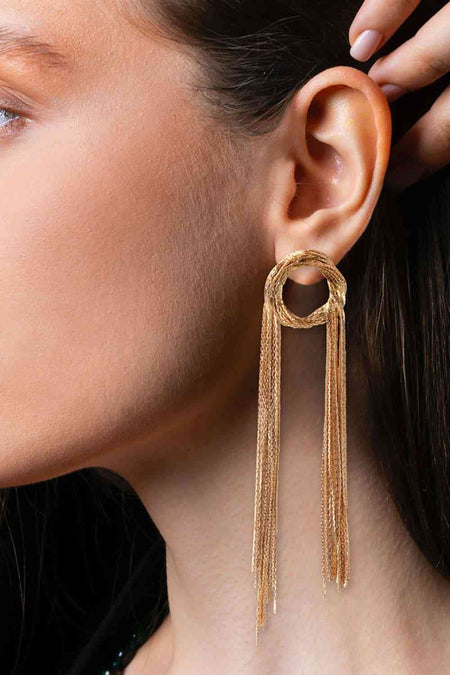 Geometrical Shape Zinc Alloy Frame Dangle Earrings