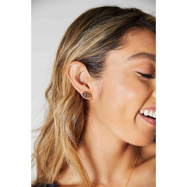 Adored Rhinestone Eye Stud Earrings