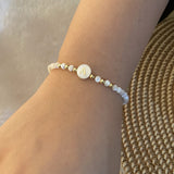 Stainless Steel Shell Letter Bead Bracelet