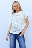 And The Why Lace Patchwork Short Sleeve Top and Cami Set