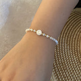 Stainless Steel Shell Letter Bead Bracelet