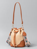 Straw Braided Adjustable Strap Bucket Bag