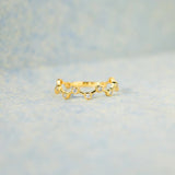 18K Gold-Plated 925 Sterling Silver Zircon Ring